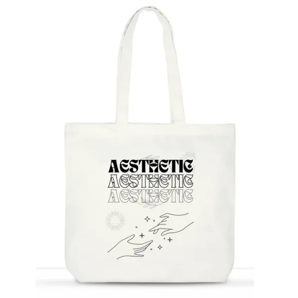 Aesthetic Vibes Tote | Designer Cotton Tote Bag for Women