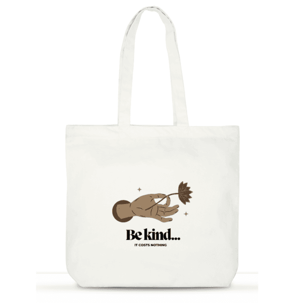 Be Kind Tote Bag | Inspirational Cotton Tote for Women | Eco-Friendly Laptop Tote