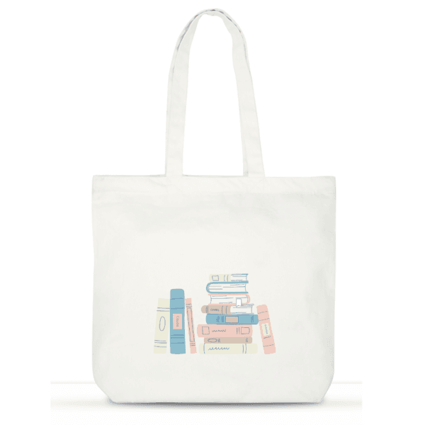 "Book Lover's Haven" Cotton Tote Bag for Women | Book Bag with Laptop Compartment