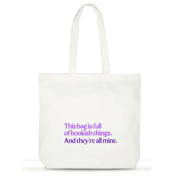 Bookish Things Tote Bag | Cotton Tote for Book Lovers | Laptop Tote with Pockets