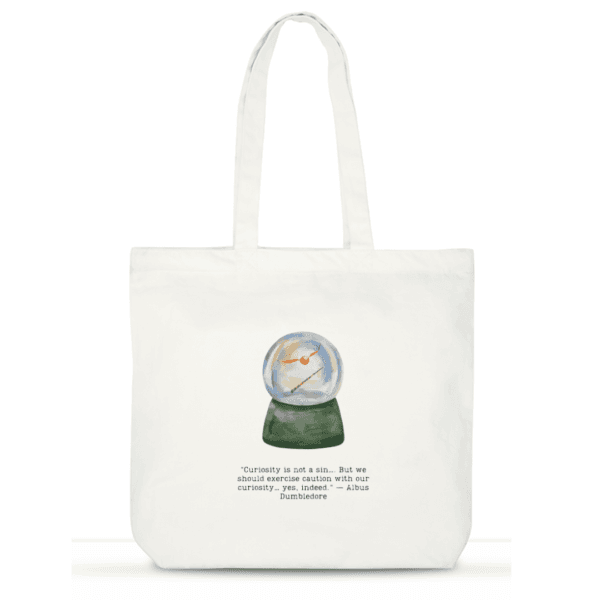 Curiosity & Wisdom Tote Bag | Cotton Book Bag for Women