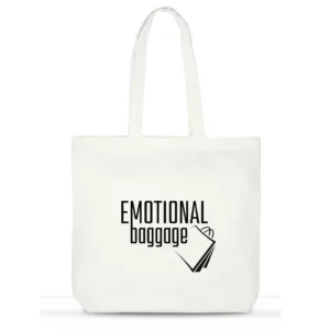 "Emotional Baggage" Tote | Cotton Laptop & Book Bag for Women