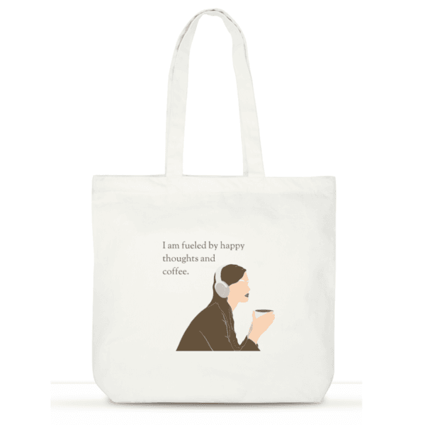 Fueled by Coffee & Thoughts Tote | Cotton Laptop Tote Bag