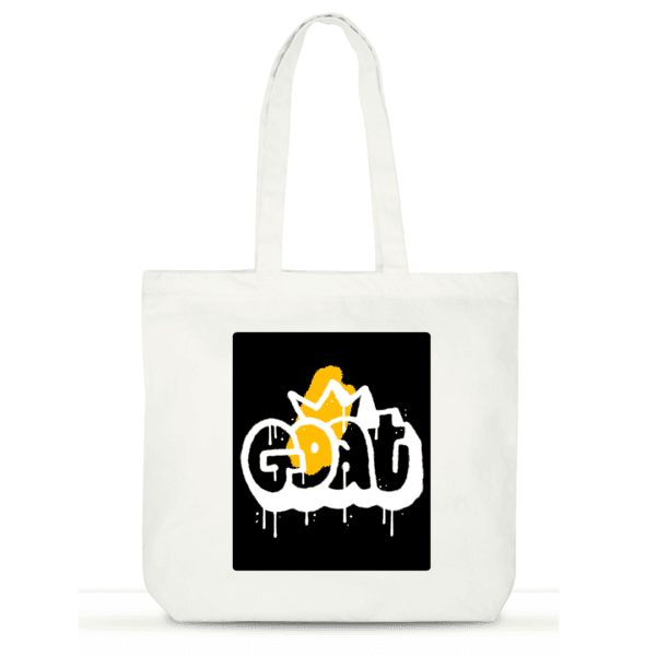 "GOAT Energy" Cotton Tote Bag for Women | Street-Style Laptop Tote with Pockets