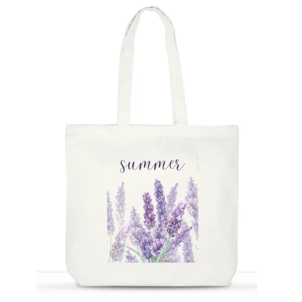 Lavender Summer Cotton Tote – Designer Tote Bag for Women