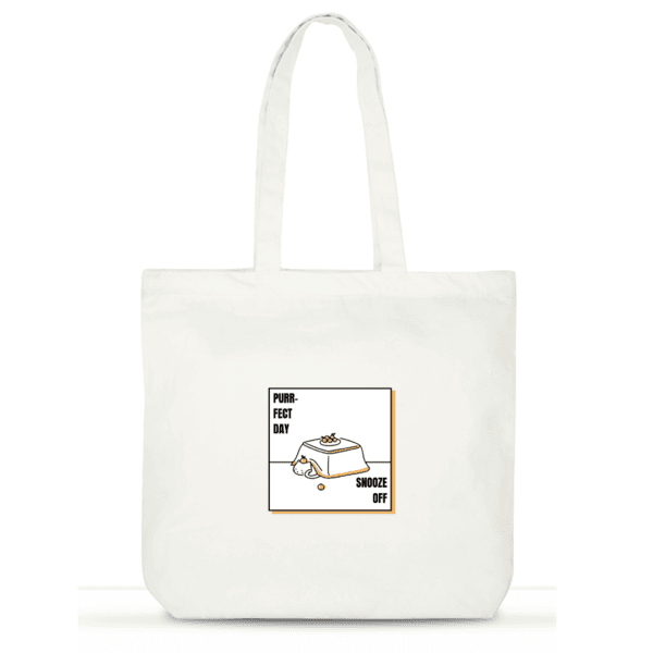 Lazy Cat Nap Tote | Cotton Tote Bag for Women