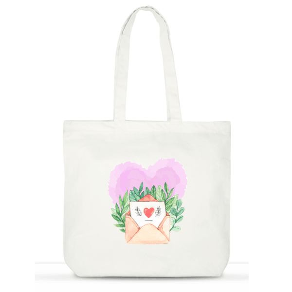 Love Letter Tote Bag | Romantic Cotton Tote for Women | Valentine’s Gift