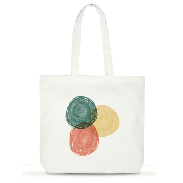 Minimalist Aesthetic Tote Bag | Abstract Cotton Tote for Women | Laptop Tote with Pockets