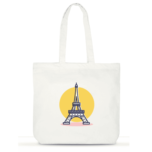 Parisian Dream Cotton Tote | Laptop & Travel Bag | Eiffel Tower Aesthetic