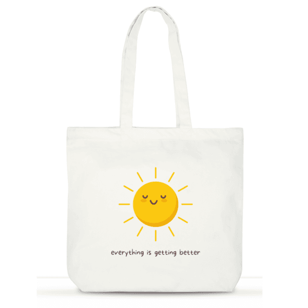 "Sunny Side Up" Cotton Tote Bag for Women | Laptop Tote with Pockets