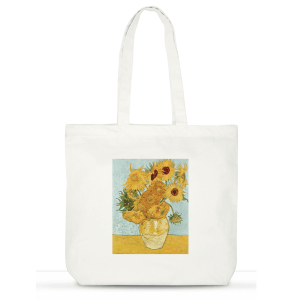 Van Gogh Sunflowers Tote Bag | Artistic Cotton Tote for Women | Designer Laptop Tote