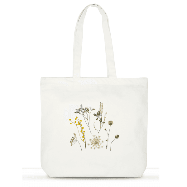 "Wildflower Whimsy" Cotton Tote Bag for Women | Floral Laptop Tote with Pockets