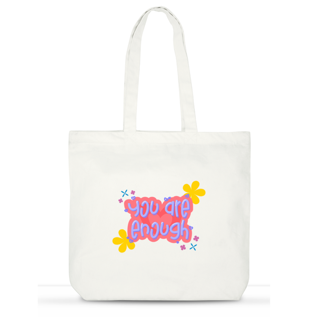 Floral Everyday Totes That Brighten Dull Mondays: Your Guide to Best Everyday Floral Tote Bags India You Are Enough Cotton Tote Bag