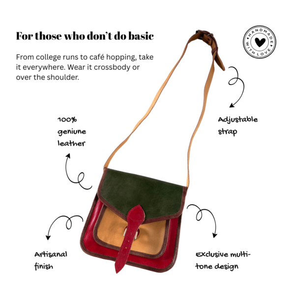 Toteaa Udaipur Edit – Multi-Tone Rebel Sling Crossbody Bag for Women - Image 2