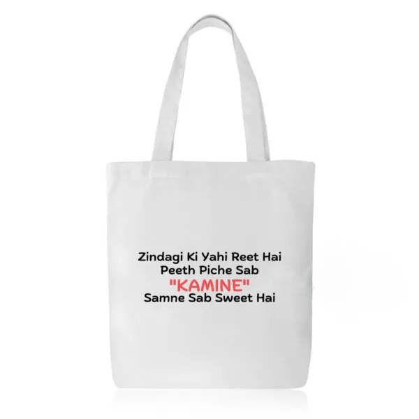 Zindagi Ki Yahi Reet Hai Tote Bag with Zipper – Bold Hindi College Tote Under ₹299 | Savage Gift for Friends