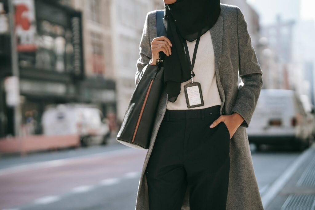 classy black cotton tote bag for working women