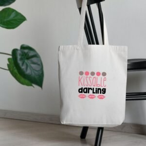Home "toteaa-white-cotton-tote-bag---kissable-darling-design-2