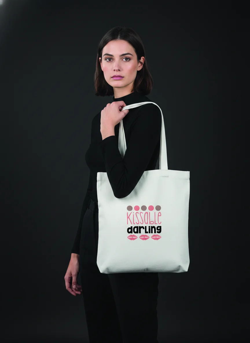 kissable darling tote bag | white tote bag for valentine day | gift for her kissable darling tote bag | white tote bag for valentine day | gift for her