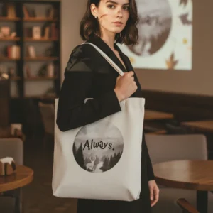 **toteaa white harry potter inspired cotton tote bag for women | soft, fade proof print | durable 15kg for fans, secure**
